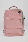 Pink dance backpack with front pocket and top handle