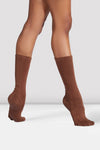 Dancer wearing cocoa Bloch dance socks