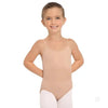 Child wearing a nude seamless camisole dance liner with thin straps, shown from the front.