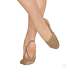 Side view of adult half sole canvas shoe showing elastic heel straps