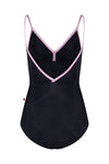 Black camisole leotard full body back view