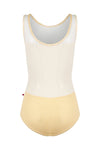 Adult tank leotard in a light neutral colorway, shown flat from the front.
