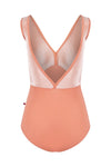 Adult tank leotard with double V-neckline and open back detail back view