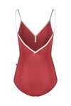 Red camisole leotard back view