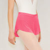 Adult ballet dancer wearing a hot pink pull-on ballet skirt over a leotard