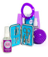 Covet Dance dancer foot care kit with tools and massage ball in purple bag