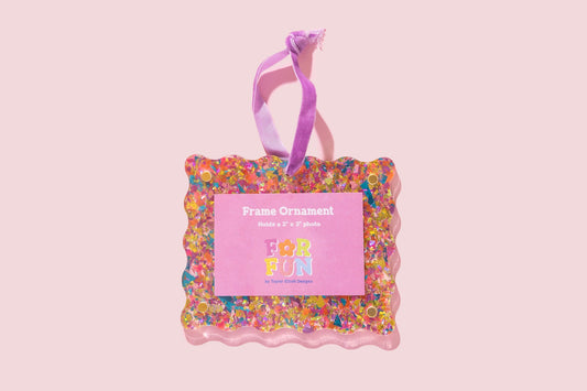 Taylor Elliott Designs FF-F12 For Fun - Acrylic Frame Ornament - Assorted Confetti Colors