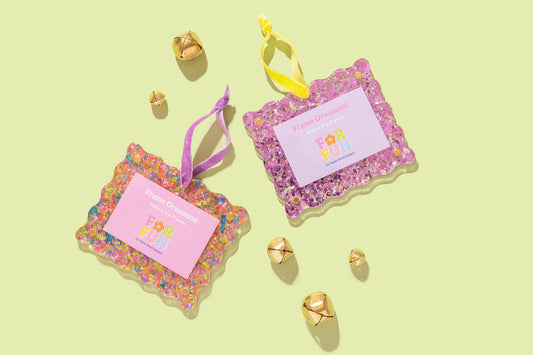 Taylor Elliott Designs FF-F12 For Fun - Acrylic Frame Ornament - Assorted Confetti Colors