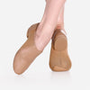 Children’s suntan caramel jazz shoes showing heel and sole detail worn by dancer