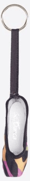 Mini pointe shoe key chain in black