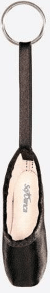 Mini pointe shoe key chain in black 