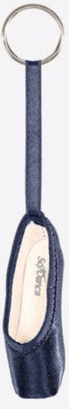 Mini pointe shoe key chain in navy