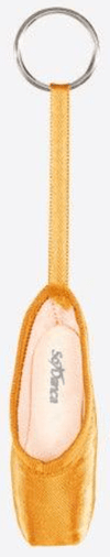 Mini pointe shoe key chain in orange