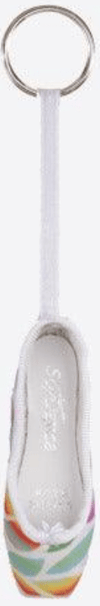 Mini pointe shoe key chain in silver
