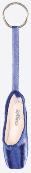 Mini pointe shoe key chain in royal blue