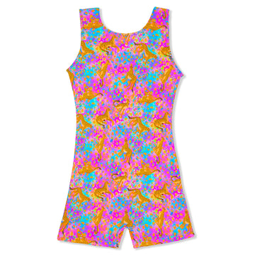 Girl Power Sport Cheetah Biketard