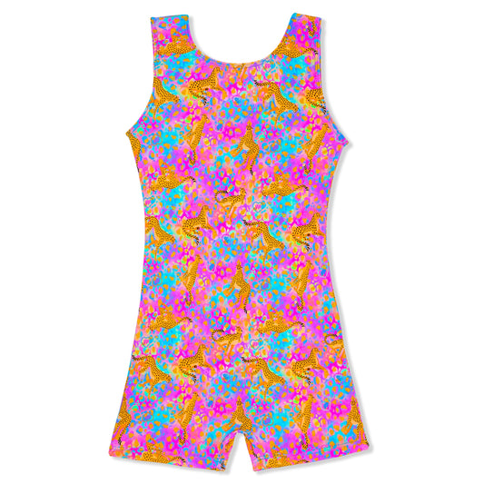 Girl Power Sport Cheetah Biketard