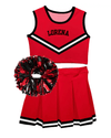 Red mini cheer outfit displayed from the front