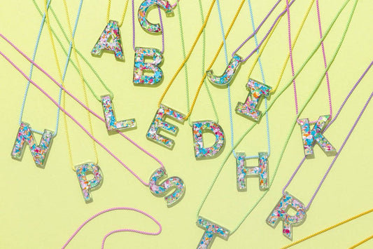Taylor Elliott Designs CN Colorful Confetti Letter Necklaces