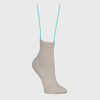 Light nude performance dance sock worn on foot, profile view