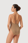 Bloch adult tan bodyliner showing strap configuration