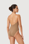 Bloch adult tan bodyliner, back view