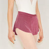 Adult ballet dancer wearing a mauve pull-on ballet skirt over a leotard