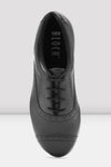 Bloch Jason Samuels Smith ladies tap shoe in black, angled side view.