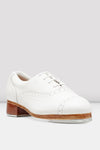 Bloch Jason Samuels Smith ladies tap shoe in white, angled side view.