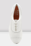 Bloch Jason Samuels Smith ladies tap shoe in white, top lace-up view.