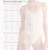 Size chart image for seamless clear back bra