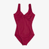 Burgundy tank leotard with pinch front