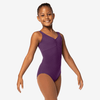 Dark purple tank ballet leotard for children.