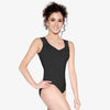 Black mesh back tank dance leotard front view