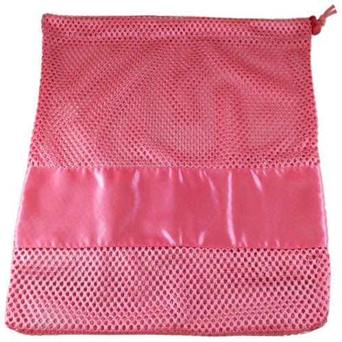 Pink mesh dance shoe bag