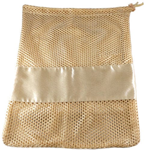Gold mesh dance shoe bag
