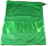 Large green mesh pointe shoe bag with drawstring closure