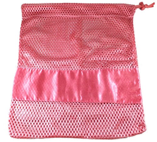 Pink mesh pointe shoe bag