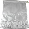 Large sliver mesh pointe shoe bag with drawstring closure