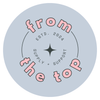 Round From the Top logo sticker in neutral tones