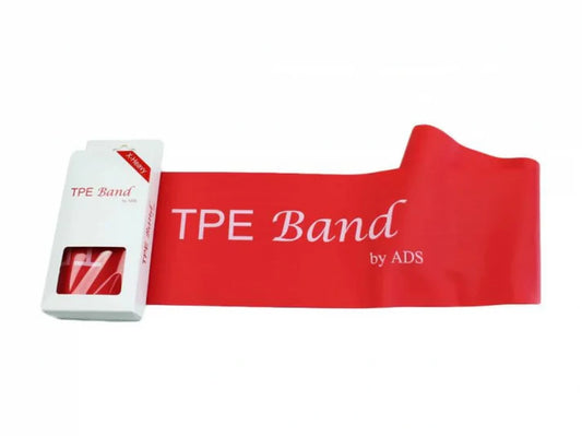 Red TPE resistance band with packaging for advanced strength training and dance conditioning