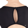 Girls black leotard open back detail close-up