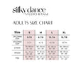 Silky Dance size chart displayed with sizing information.