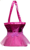 Sparkly pink tutu-shaped tote bag with shoulder straps