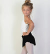 Young dancer wearing black pull-on ballet skirt