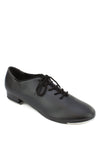 Side view of black So Danca Tory oxford tap shoe.