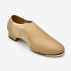 Caramel-colored slip-on tap shoe with split sole design
