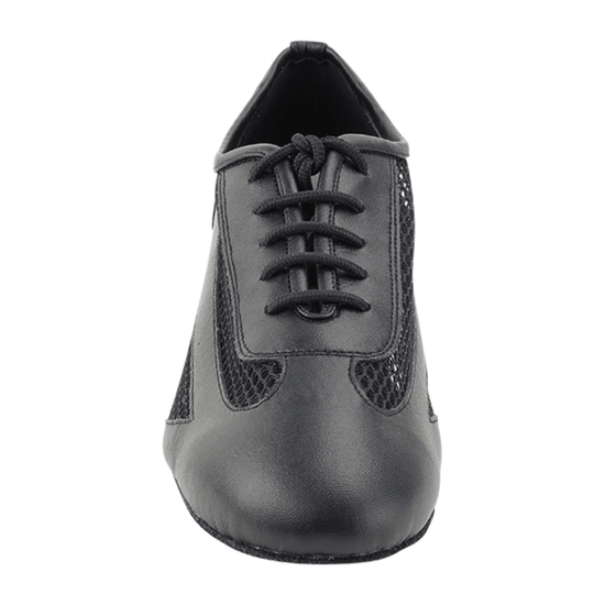 Front view of black leather Very Fine ballroom shoe