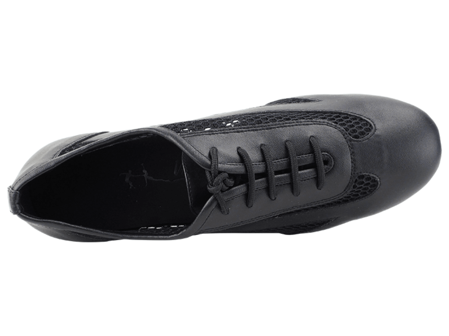 Top view of black leather Very Fine ballroom shoe