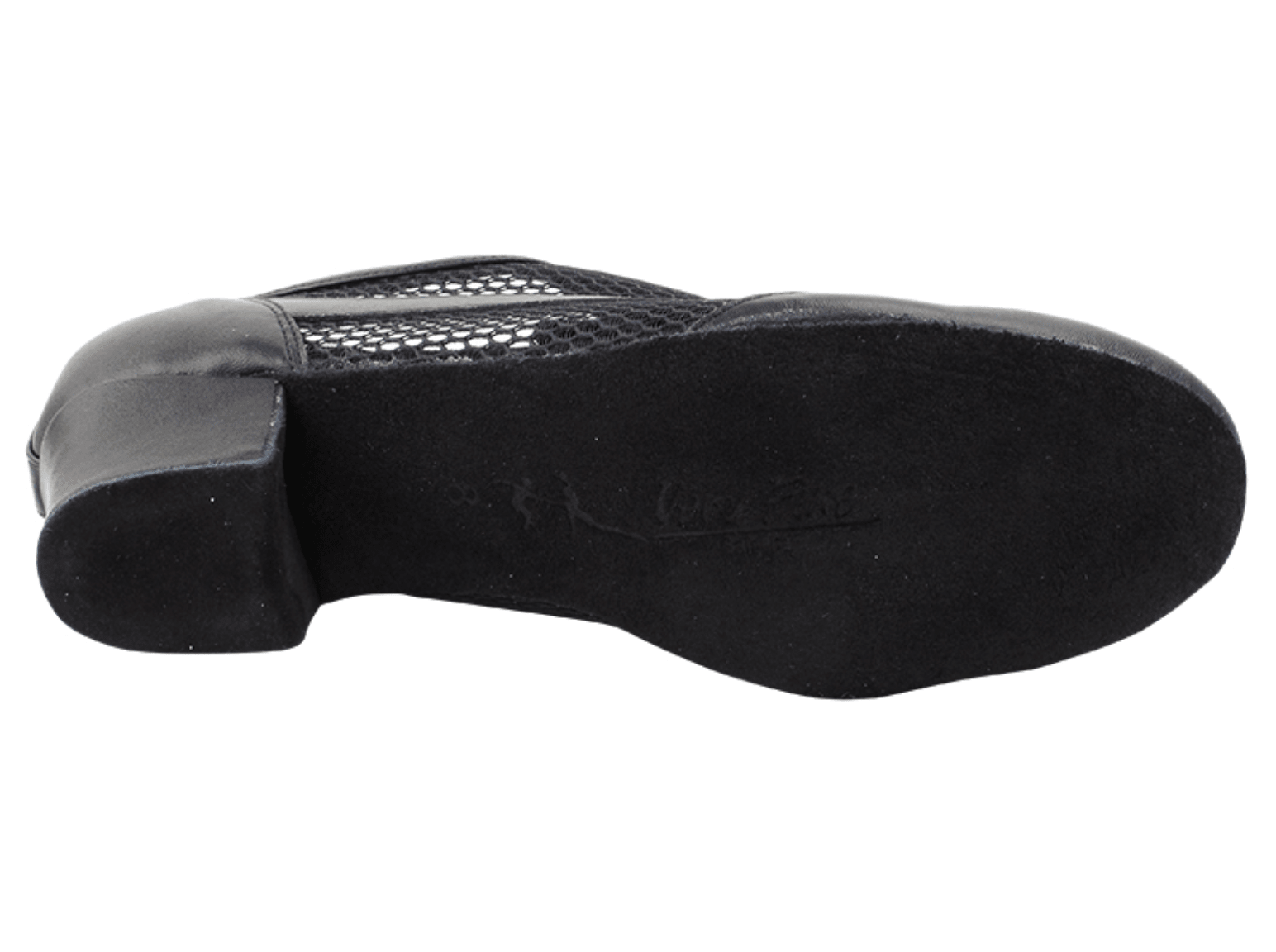 Sole view of black leather Very Fine ballroom shoe
